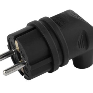 Вилка ЭРА V9-B-IP44 каучуковая с/з 90 гр. 16A IP44 черная