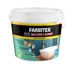 "FARBITEX" Краска акриловая для кухни и ванной 1,1кг/0,67л
